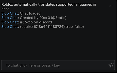 Slop Chat with silent = false